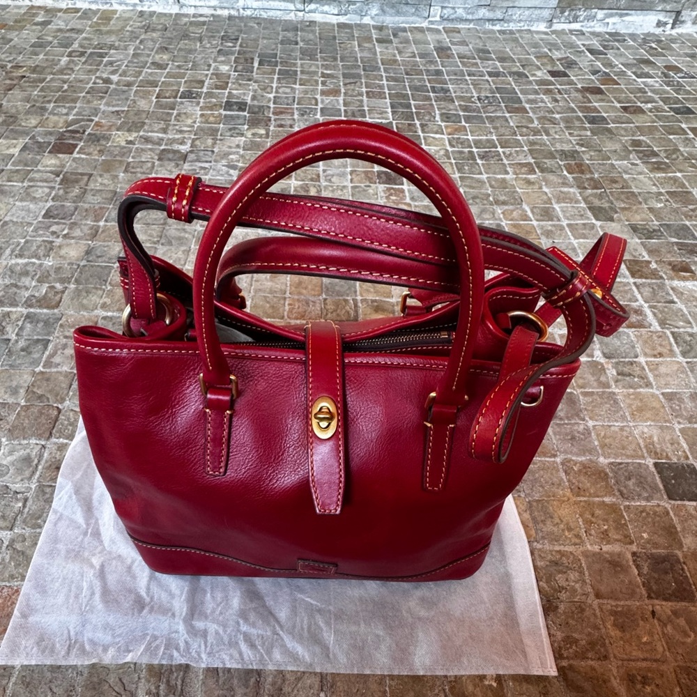 Dooney and bourke red Florentine  Perry satchel - Picture 13 of 15